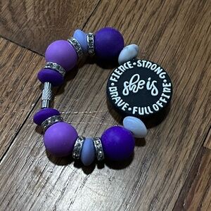 'She Is' Inspirational Purple Beaded Handmade Tumbler
Stanley cup charm Bracelet